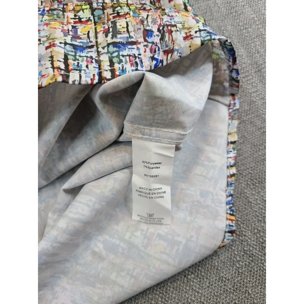 *NWT* Tom Baine Shirt Men S Colorful Performance Slim Fit Stretch Long Button Up - Picture 7 of 7